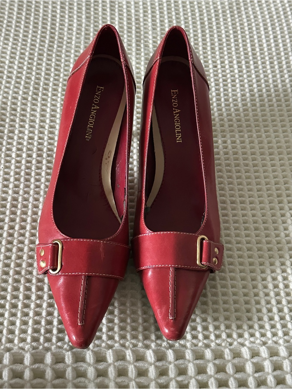 Vintage Enzo Angiolini Kitten Heels with Buckle Detail